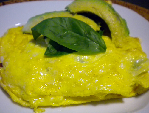 Habanero, Feta Cheese and Basil Garden Omelet